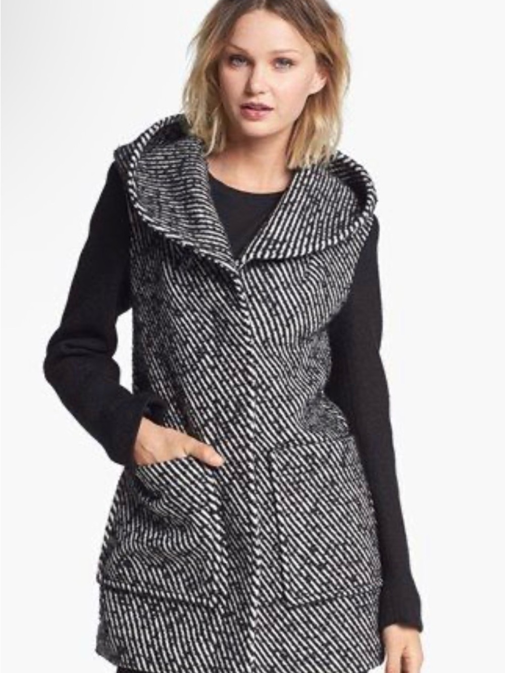 Soïa & Kyo Wool Blend Striped Coat – Size Medium EUC